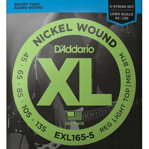 5弦用 D'Addario EXL165-5 Nickel Wound 045-135 Long Scale ダダリオ ベース弦