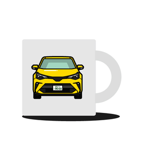 【マグカップ】ナンバープレート入れ・車体色変更可能・ トヨタ C-HR（2020マイナーチェンジ後）風