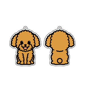 オスワリ犬キーホルダーNo.002 トイプードル（ゴールド）