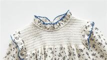 キッズシャツ　花柄トップス　ブラウス　ワンピース　長袖　女の子服春秋物　140_画像6