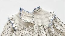 キッズシャツ　花柄トップス　ブラウス　ワンピース　長袖　女の子服春秋物　140_画像7