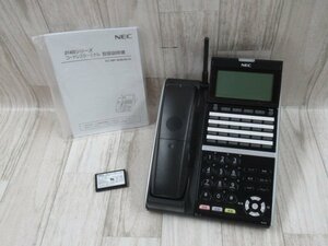 ▲Ω ZQ1 9821♪ 保証有 NEC DTZ-24BT-3D(BK)TEL Aspire UX 24ボタンカールコードレス 電池/取説付 動作OK キレイめ・祝10000!取引突破!!