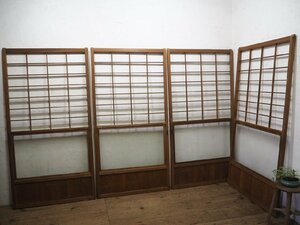 taF0518*(1)[H177cm×W90cm]×4 sheets * molding glass entering. retro old shoji door * fittings glass door sliding door sash old Japanese-style house peace . Vintage M pine 