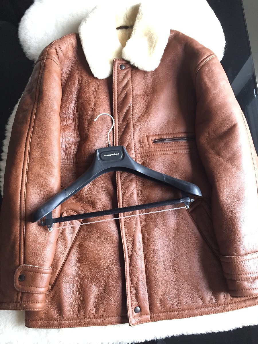 東京激安 2-DI608　エルメネジルドゼニア　レザー　ブラウン　コート レザージャケット