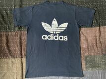 80s adidas vintage Tシャツ USA製 アメリカ製 アディダス ビンテージ トレフォイル ロゴ navy 紺_画像8