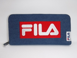 即決■★FILA フィラ★■ラウンドファスナー長財布 デニム