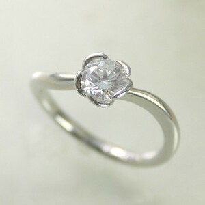 婚約指輪 シンプル エンゲージリング ダイヤモンド 0.2カラット プラチナ 鑑定書付 0.204ct Dカラー SI1クラス 3EXカット H&C CGL