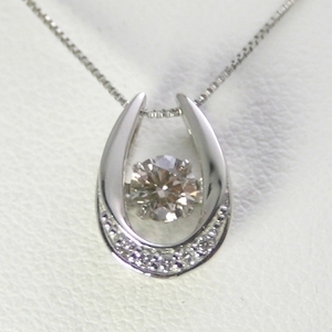 Бриллиантовое ожерелье с танцующим камнем 1 гран 0,5 карата с сертификатом подлинности 0,535 карата D Цвет VS1 Класс 3EX Cut H&amp;C CGL