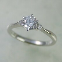 婚約指輪 安い プラチナ ダイヤモンド リング 0.4カラット 鑑定書付 0.419ct Fカラー　VS1クラス 3EXカット H&C CGL_画像1