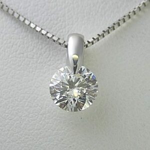 ダイヤモンド ネックレス プラチナ 一粒 0.6ct 鑑定書付 0.60ctup Gカラー VVSクラス 3EXカット H&C CGL