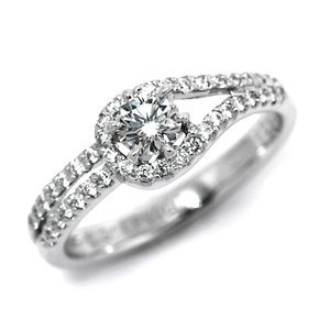 婚約指輪 プラチナ ダイヤモンド リング 0.3カラット 鑑定書付 0.327ct Gカラー SI2クラス 3EXカット H&C CGL 通販