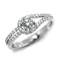 婚約指輪 安い プラチナ ダイヤモンド リング 0.4カラット 鑑定書付 0.428ct Dカラー IFクラス 3EXカット H&C CGL_画像1