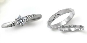 婚約指輪 結婚指輪 セットリング 安い ダイヤモンド プラチナ 0.4カラット 鑑定書付 0.404ct Fカラー IFクラス 3EXカット H&C CGL