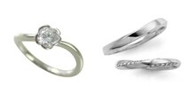 婚約指輪 安い 結婚指輪 セットリング ダイヤモンド プラチナ 0.2カラット 鑑定書付 0.259ct Eカラー VVS1クラス 3EXカット H&C CGL_画像1
