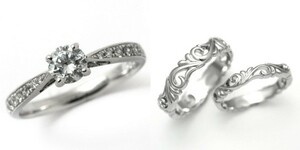 婚約指輪 結婚指輪 セットリング 安い ダイヤモンド プラチナ 0.4カラット 鑑定書付 0.487ct Gカラー VS2クラス 3EXカット H&C CGL