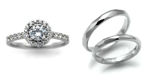 婚約指輪 安い 結婚指輪 セットリングダイヤモンド プラチナ 0.3カラット 鑑定書付 0.320ct Gカラー VS2クラス 3EXカット H&C CGL