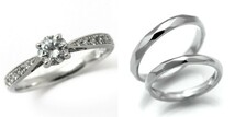 婚約指輪 安い 結婚指輪 セットリング ダイヤモンド プラチナ 0.2カラット 鑑定書付 0.217ct Fカラー VS2クラス 3EXカット H&C CGL_画像1