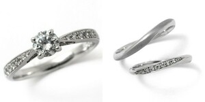 婚約指輪 安い 結婚指輪 セットリングダイヤモンド プラチナ 0.3カラット 鑑定書付 0.305ct Eカラー VS1クラス 3EXカット H&C CGL