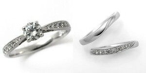 婚約指輪 安い 結婚指輪 セットリングダイヤモンド プラチナ 0.3カラット 鑑定書付 0.310ct Fカラー VS1クラス 3EXカット H&C CGL