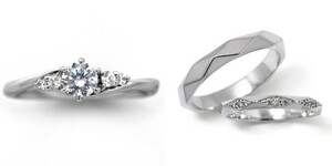 婚約指輪 安い 結婚指輪 セットリング ダイヤモンド プラチナ 0.2カラット 鑑定書付 0.236ct Dカラー VS1クラス 3EXカット H&C CGL