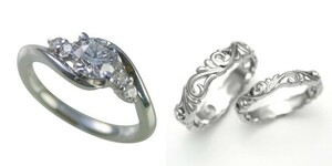 婚約指輪 結婚指輪 セットリング 安い ダイヤモンド プラチナ 0.4カラット 鑑定書付 0.437ct Eカラー VVS2クラス 3EXカット H&C CGL