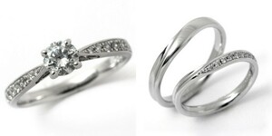 婚約指輪 結婚指輪 セットリング 安い ダイヤモンド プラチナ 0.2カラット 鑑定書付 0.205ct Dカラー VS1クラス 3EXカット H&C CGL