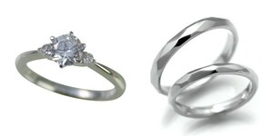 婚約指輪 安い 結婚指輪 セットリングダイヤモンド プラチナ 0.3カラット 鑑定書付 0.308ct Dカラー VVS2クラス 3EXカット H&C CGL