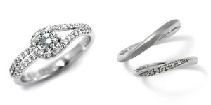 婚約指輪 結婚指輪 セットリング 安い ダイヤモンド プラチナ 0.3カラット 鑑定書付 0.302ct Gカラー VVS2クラス 3EXカット H&C CGL