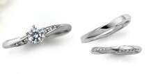 婚約指輪 結婚指輪 セットリング 安い ダイヤモンド プラチナ 0.3カラット 鑑定書付 0.308ct Eカラー IFクラス 3EXカット H&C CGL_画像1