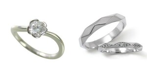 婚約指輪 結婚指輪 セットリング 安い ダイヤモンド プラチナ 0.3カラット 鑑定書付 0.311ct Eカラー VVS2クラス 3EXカット H&C CGL