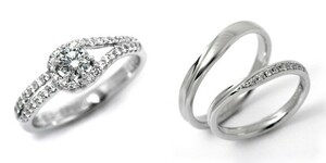 婚約指輪 結婚指輪 セットリング 安い ダイヤモンド プラチナ 0.2カラット 鑑定書付 0.285ct Eカラー VVS2クラス 3EXカット H&C CGL