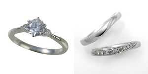 婚約指輪 結婚指輪 セットリング 安い ダイヤモンド プラチナ 0.3カラット 鑑定書付 0.322ct Eカラー VVS1クラス 3EXカット H&C CGL