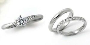 婚約指輪 安い 結婚指輪 セットリングダイヤモンド プラチナ 0.3カラット 鑑定書付 0.338ct Eカラー VS2クラス 3EXカット H&C CGL