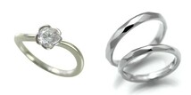 婚約指輪 安い 結婚指輪 セットリングダイヤモンド プラチナ 0.5カラット 鑑定書付 0.545ct Fカラー VVS1クラス 3EXカット H&C CGL_画像1
