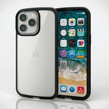 iPhone14 Pro Max用ハイブリッドケース [TOUGH SLIM LITE] 背面には高硬度の特殊樹脂採用 フレームカラータイプ: PM-A22DTSLFCBK_画像5