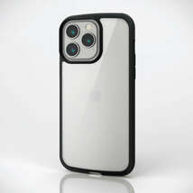 iPhone14 Pro Max用ハイブリッドケース [TOUGH SLIM LITE] 背面には高硬度の特殊樹脂採用 フレームカラータイプ: PM-A22DTSLFCBK_画像3