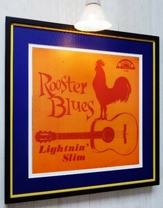 ライトニン・スリム/ブルース・レコジャケ ポスター額装/Lightnin' Slim/Rooster Blues/Excello/Blues Guitar/ガンボアート