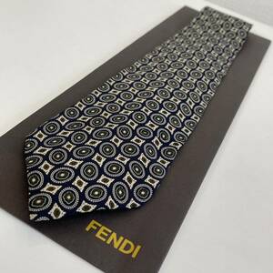 FENDI( Fendi ) темный темно-синий круг рисунок галстук 