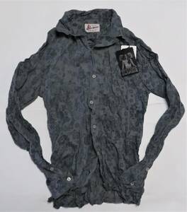 【送料無料・新品】＜定価24,200円＞HYSTERIC GLAMOUR ヒステリックグラマー 長袖皺シャツ サイズ：Ｍ　カラー：GRAY /オゾンコミュニティ