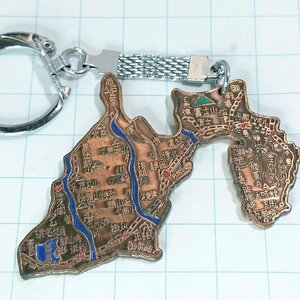 送料無料)静岡県 地図 昭和レトロ 観光地 登山 山登り 旅行 記念 キーホルダ A11744