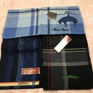  new goods handkerchie towel 3 pieces set Brooks * Brothers & Orobianco free shipping 