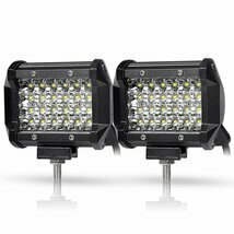 2個セット 12V/24V兼用 汎用 LEDワークライト 72W相当 狭角タイプ 作業灯 補助照明 荷台照明 フォグランプ フォグライト 路肩灯j