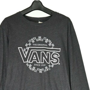 バンズ VANS ビッグロゴ ロングTシャツ ロンT 長袖 メンズ XL 大きいサイズ クルーネック スケーター 古着 MNO-1-2-0228