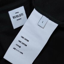 本物 美品 ベルルッティ 極希少 ピュアコットン Bロゴクルーネック 長袖Tシャツ メンズL ブラック トップス インナー 国内正規品 Berluti_画像6