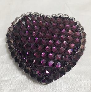  free shipping! Heart compact mirror mirror Kirakira decoration purple color 