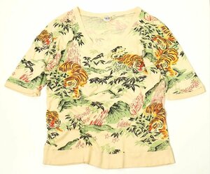 40s50s　ビンテージ L'AVION 和柄 虎 タイガー アロハ ハワイアン Tシャツ 