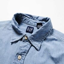 90's ギャップ GAP コットン シャンブレーシャツ (L) ワークシャツ 長袖 90年代 旧タグ オールド_画像7