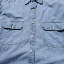 90's ギャップ GAP コットン シャンブレーシャツ (L) ワークシャツ 長袖 90年代 旧タグ オールド_画像4