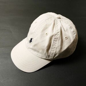 00's Ralph Lauren po knee with logo embroidery cotton chino cap (BOYS 4-7) 6 panel unbleached cloth series POLO