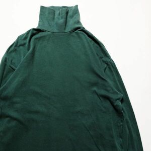 90's USA製 ギャップ GAP タートルネック コットン ロングスリーブ Tシャツ 緑 (XL) ロンT 長袖 90年代 アメリカ製 旧タグ オールド 無地